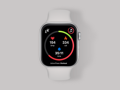 Livekick Apple Watch Fitness App apple watch calories diagram fitness fitness app heart rate timer watch watch ui workout