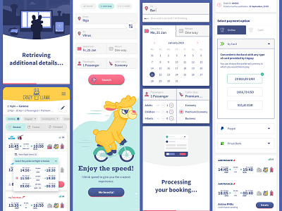 Crazy Llama Showcase app booking desktop illustraion llama mobile ui ux web