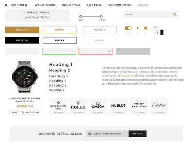 Timepiece 360 UI e commerce form forms kit luxury menu radio search typography ui ui kit watches