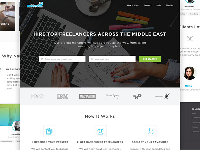 Nabbesh Landing Page categories client freelancer hero home page landing page marketplace profile