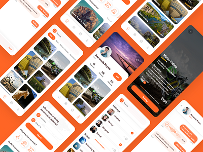 Travel App Design + Social app application chat design experience explore friend home map profile search social travel trip trip planner ui uidesign