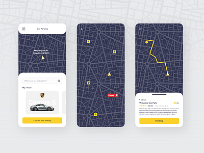 Car Parking App app application booking concept design map mobile park parking traffic ui uidesign vehicle