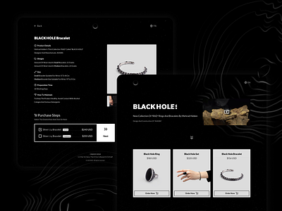 Black Hole Collection 🕳 black black hole bracelets clean ui concept concept design design landing minimal order product ring shop ui web design