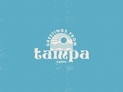 Greetings From Tampa design flat florida icon identity illustrator logo minimal tampa typography vector