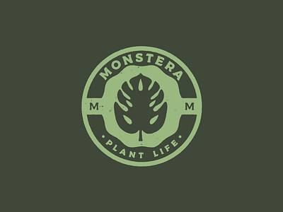 Monstera, Plant Life branding design flat icon identity illustrator logo minimal monstera typography vector