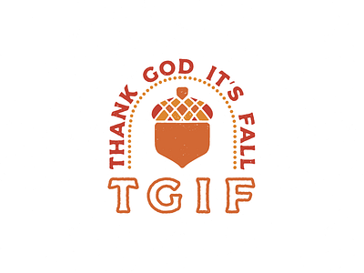 TGIF design fall flat icon illustration illustrator lettering logo minimal typography vector