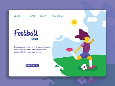 Football Skill Landing Page design field flat flat design football illustration landing page landing page design landingpage shoot simple skill soccer sport ui ux vector