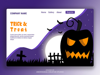 Halloween Landing Page design flat flat design flatdesign illustration landingpage ui vector