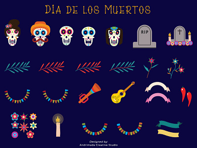 Dia de los Muertos design dia de los muertos dia de muertos extras festival flat flat design flatdesign illustration mexican mexico skeleton vector