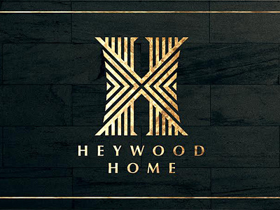 Heywood Home Logo black black and gold black on black branding deco gatsby gold h logo texture
