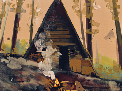 One Hour Cabin 3 2d cabin illustration paint texture