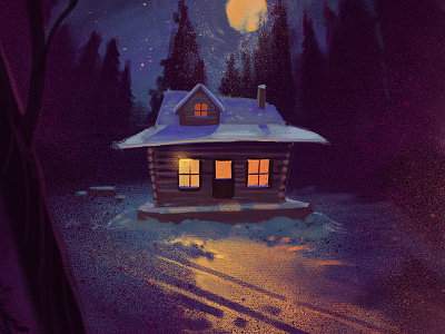 One Hour Cabin 5 2d cabin illustration paint snow texture winter