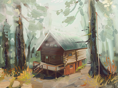 One Hour Cabin 7 2d cabin illustration paint texture