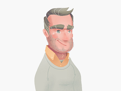 One Hour Self Portrait 2d character digital illustration texture