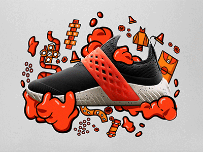 SuperHeroic Lava Shoe 2d animation branding fashion heroic illustration lava shoe super