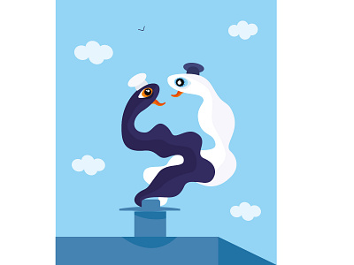 Smoke character illustration illustrator nature night personality vector vector illustration