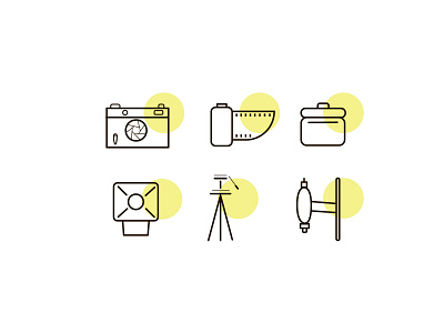 Vintage icon photo set design film filmfoto icons iconset illustrator outline outlines photography