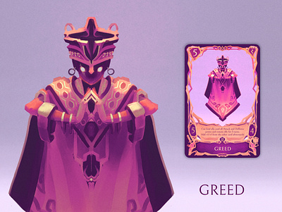 Greed - a Deadly Sin- cardgame ccg illustration ui