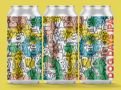 Dog Days IPA for Rooftop Brew Co beer beverage brewery can cute design dog dogs graphic label packaging seattle summer