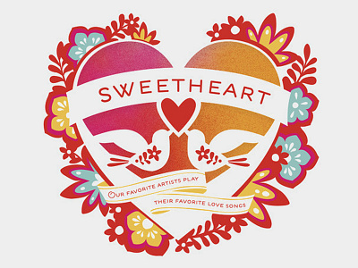 Sweetheart 2014 cd cover design diecut illustration print vector