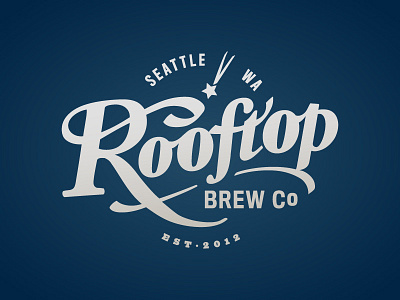 Rooftop Brew Co badge brewery lettering logo