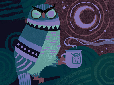 Night Owl coffee illustration night owl starbucks