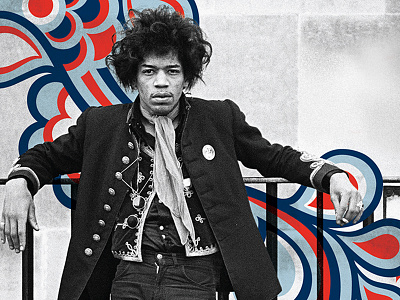 Hendrix Hits London ad design illustration jimi hendrix marketing museum