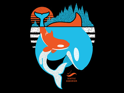 Orca Print aquarium merch print seattle tshirt whale