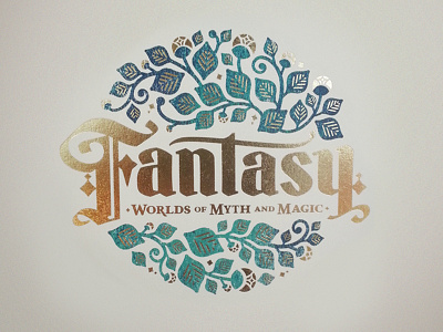 Fantasy: Myth and Magic logo badge blackletter illustration logo museum print seattle