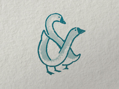 Goose & Gander Ampersand ampersand bird illustration lettering logo mark