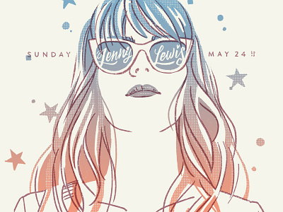 Jenny Lewis at Sasquatch 2015 gigposter gradient lettering music portrait poster print screenprint