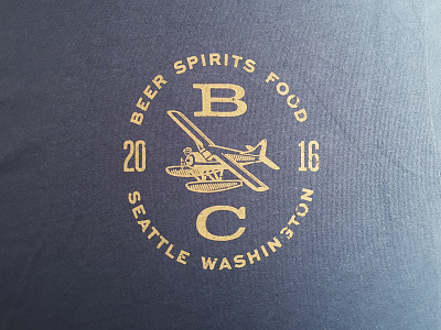 Bar Charlie Patch airplane bar branding emblem graphic logo mark nautical patch sea plane seattle tshirt