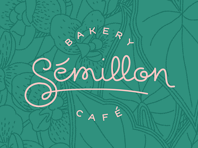 Sémillon Logo Progress Shot bakery brand cafe clean cursive lettering logo modern script sugary sweet wine