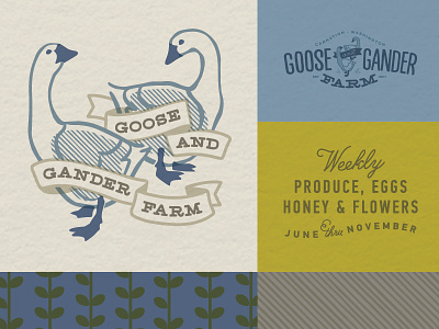 Goose and Gander Farm Branding Suite branding duck earth farm goose graphic illustration logo natural organic pattern typography