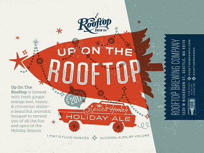 Up On the Rooftop Holiday Ale for Rooftop Brew Co car christmas holiday tree