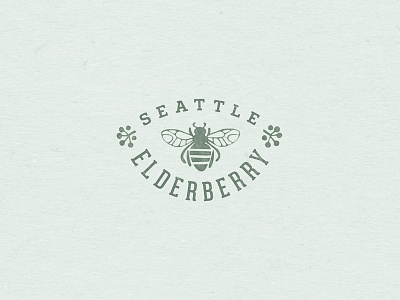 Seattle Elderberry 01 badge bee berry design graphic honey icon logo medicine natural organic
