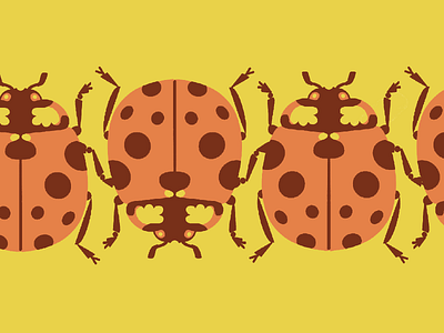 Ladybird Ladybird bold duotone graphic illustration insect ladybug ladybugs pattern print warm