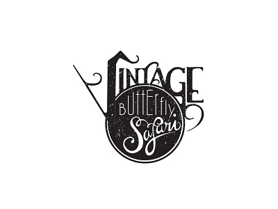 Vintage Safari Inverted black white clean design nostalgia retro logo retro typography script lettering typography art victorian vintage vintage logo