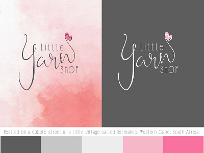 Little Yarn Shop Brand Identity brand brand identity design brushtype feminine logo logotype pink script lettering yarn logo