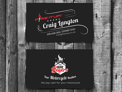 Motorcycle Business Card adobe illustrator brand brand identity grunge illustration motorcycle club retro font retro logo