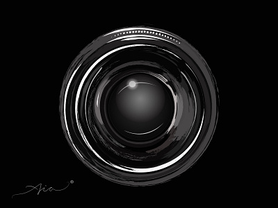 Camera Lens by Aia 3d art adobe illustrator illustration minimalism photography stylus pen