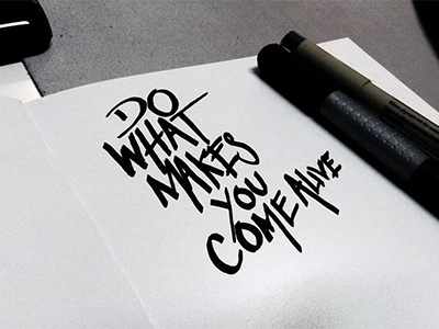 Do what makes you come alive lettering sketch