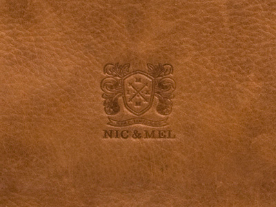 Nic & Mel emblem badge crest deboss emblem leather logo
