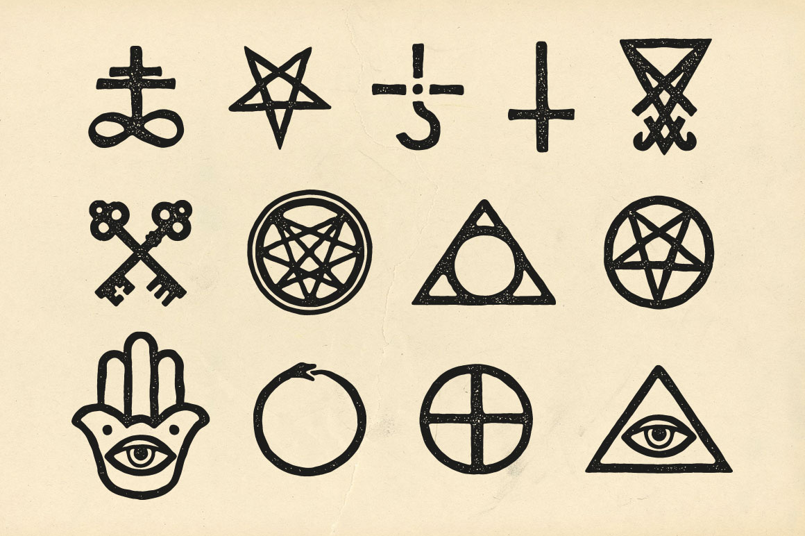 Тройная метка. Оккультные символы. Мистические знаки. Оккультизм символы. Магические символы.