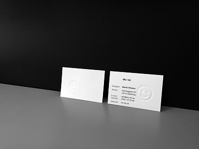 Mo–ds business cards akkurat business card debossed embossed graphic design happy print smiley
