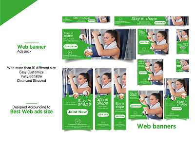 web Fitness banner ads set