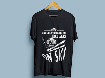 ski T-shirt design design illustration mountain old man ski ski tshirt skiing tshirt tshirt design tshirts typography vector
