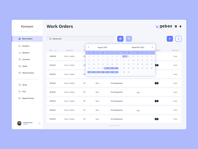 Work Orders - Gebex Dashboard