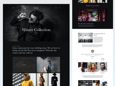 Leno - Clothing Brand Website Exploration app branding business clean clean ui clothing fasion flat flatdesign landing lifestyle minimal product store ui uiux web web design webdesign website