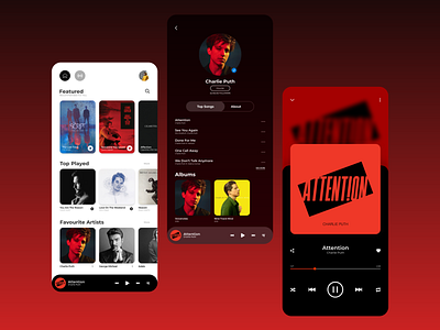 Music App UI Exploration app app design clean design flat media player minimal minimalist mobile ui music music app product product design ui uiux